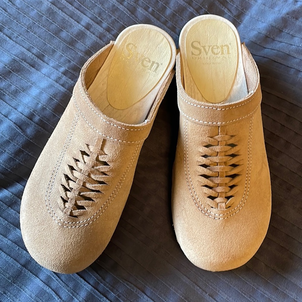 Sven Original Women’s Wooden Suede Clog Shoes size 41